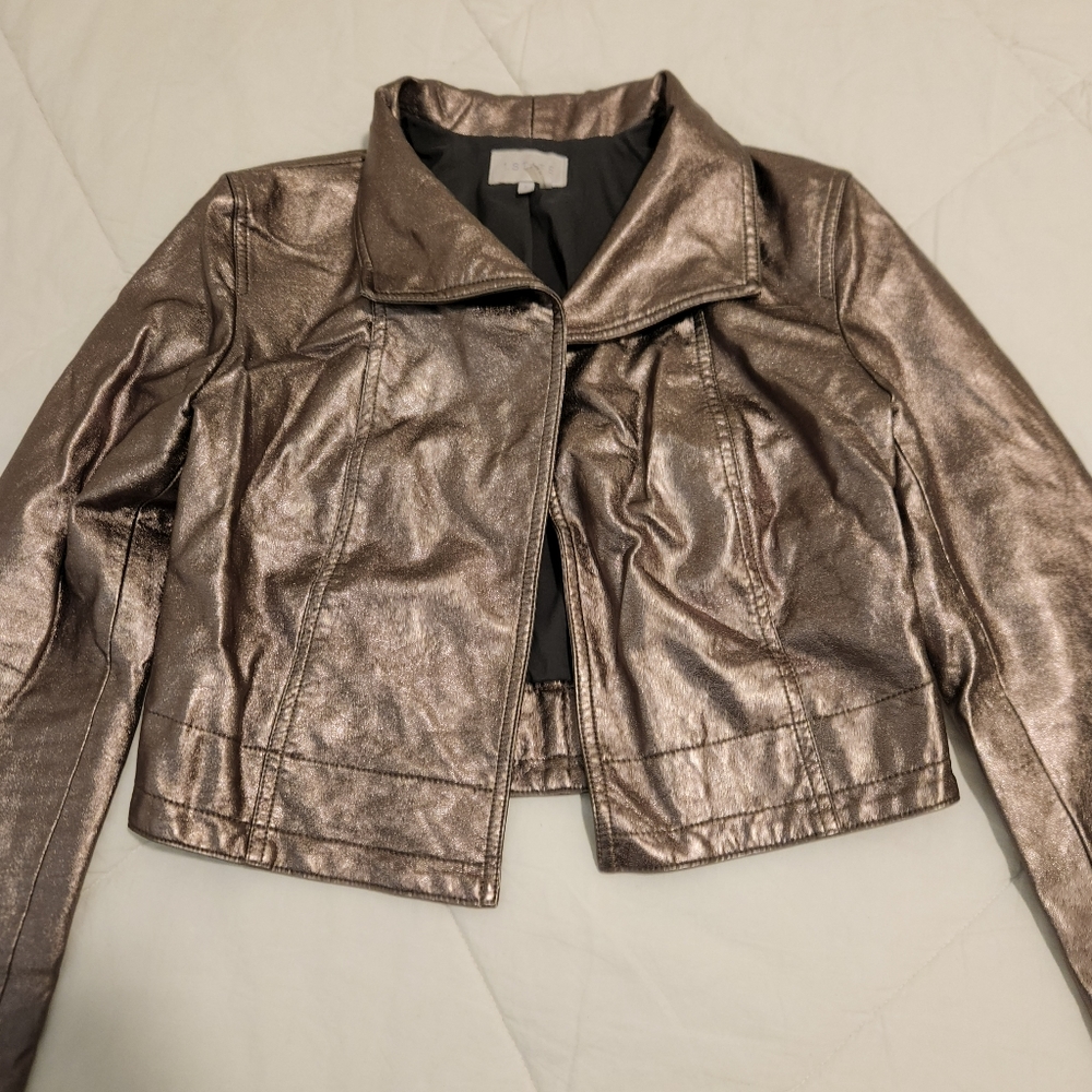 Metallic bronze pleather jacket - Picture 2 of 7